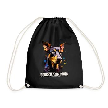 Dobermann Hund Geschenk Spruch - Turnbeutel - Schwarz - Vorne