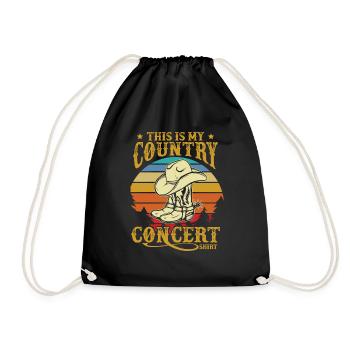 This Is My Country Concert Shirt - Drawstring Bag - black - Front