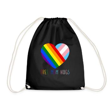 Maman libre embrasse la fierté LGBT Drapeau arc-en-ciel transgenre - Sac de sport léger - noir - Devant