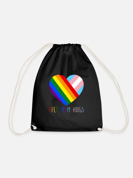 Kostenlose Mutter umarmt LGBT-Pride-Transgender-Regenbogenflagge - Turnbeutel - Schwarz