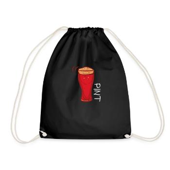 Humorous Drinking Pints Sarcastic Illustration - Drawstring Bag - black - Front