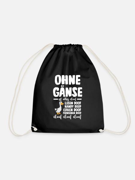 Gans Gänse - Turnbeutel - Schwarz