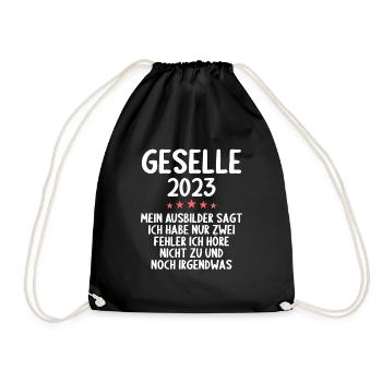 Geselle Gesellenprüfung bestanden Gesellen - Turnbeutel - Schwarz - Vorne