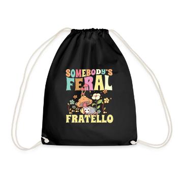 Somebody's Feral Fratello Italian Brother Opossum - Drawstring Bag - black - Front