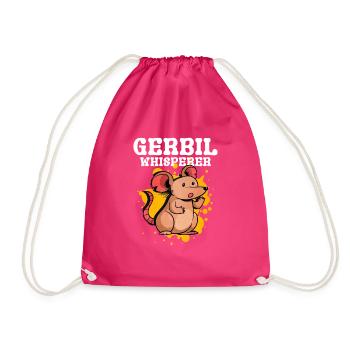 Gerbil Mouse Gift - Drawstring Bag - fuchsia - Front