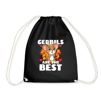 Gerbil Mouse Gift - Drawstring Bag - black - Front