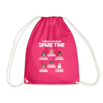 Gerbil Mouse Gift - Drawstring Bag - fuchsia - Front