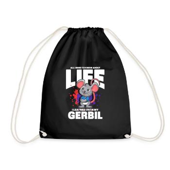 Gerbil Mouse Gift - Drawstring Bag - black - Front
