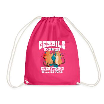 Gerbil Mouse Gift - Drawstring Bag - fuchsia - Front