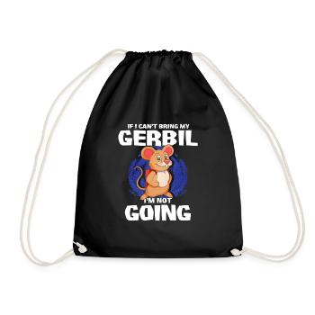 Gerbil Mouse Gift - Drawstring Bag - black - Front