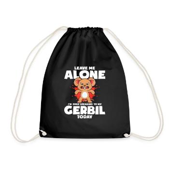 Gerbil Mouse Gift - Drawstring Bag - black - Front