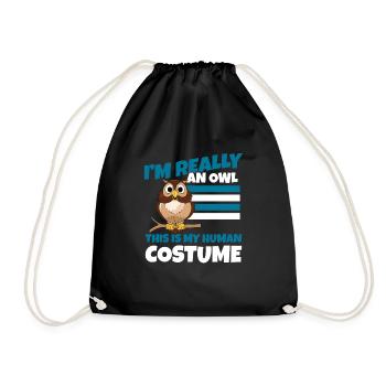 Ceci est mon costume humain Owl Lover Birds Of Prey - Sac de sport léger - noir - Devant