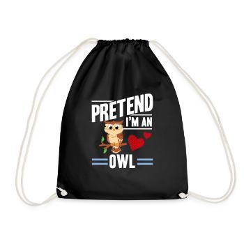 Birds Of Prey Nocturnal Pretend I'm An Owl Ornitho - Turnbeutel - Schwarz - Vorne