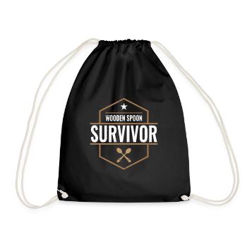 Wooden Spoon Survivor I Survived Wooden Spoon - Turnbeutel - Schwarz - Vorne