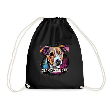 Jack Russel Hund Geschenk Spruch - Turnbeutel - Schwarz - Vorne