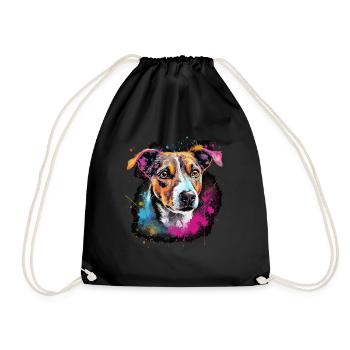 Jack Russel Hund Geschenk Spruch - Turnbeutel - Schwarz - Vorne