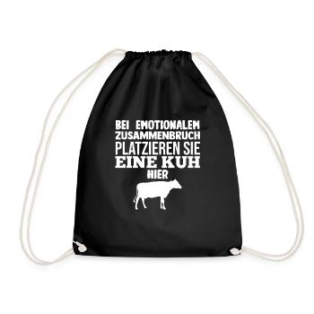 Kuh Landwirt Bauernhof Kühe - Turnbeutel - Schwarz - Vorne