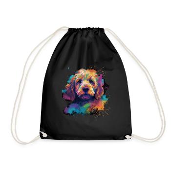 Labradoodle Dog Gift Saying - Drawstring Bag - black - Front