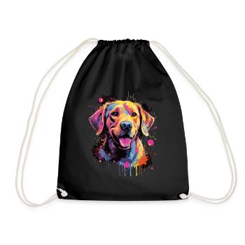 Labrador Hund Geschenk Spruch - Turnbeutel - Schwarz - Vorne