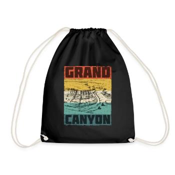 Grand Canyon National Park Merchandise Retro - Drawstring Bag - black - Front