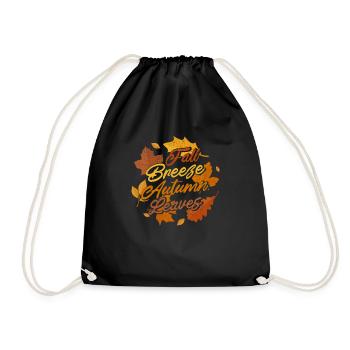 Autumn Breeze Autumn Leaves Maple Leaf Thanksgiving - Drawstring Bag - black - Front