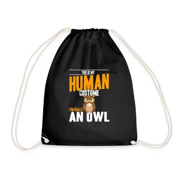 My Human Costume I'm Really An Owl Ornithologist N - Turnbeutel - Schwarz - Vorne