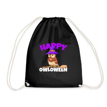 Happy Owloween Nocturnal Bird Owl Lover Birds Of P - Sac de sport léger - noir - Devant
