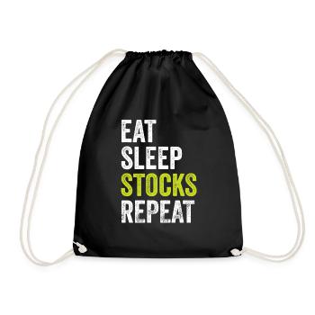 Eat Sleep Stocks Repeat Stock Trading - Drawstring Bag - black - Front