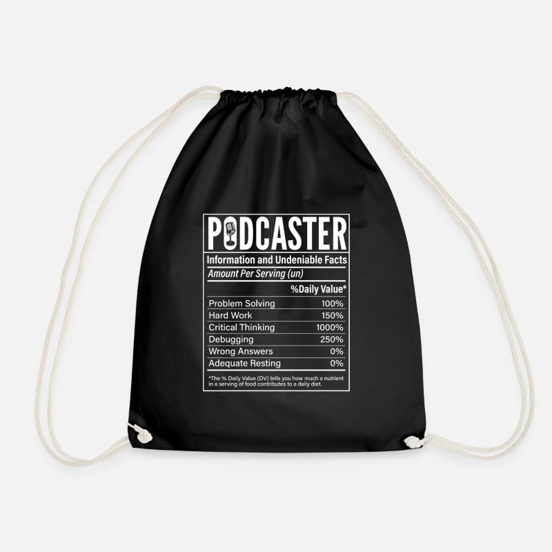 Podcaster Podcast - Turnbeutel - Schwarz