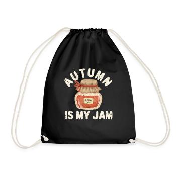 Autumn is my jam funny autumn season - Drawstring Bag - black - Front