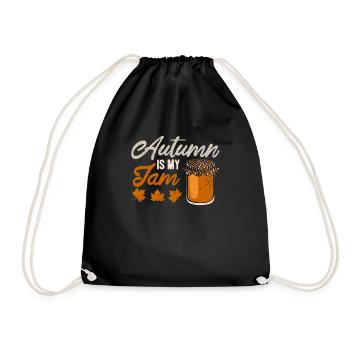 Autumn is my jam funny autumn season - Drawstring Bag - black - Front