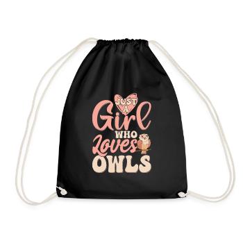 Juste une fille qui aime les hiboux Nuit d’oiseau nocturne Ow - Sac de sport léger - noir - Devant