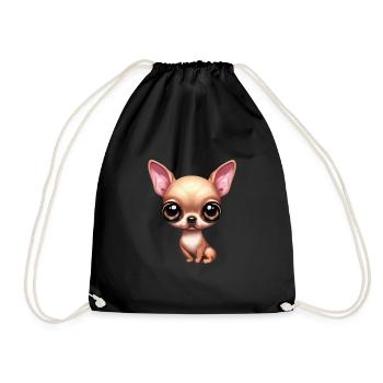 Verspielter Chihuahua - Turnbeutel - Schwarz - Vorne