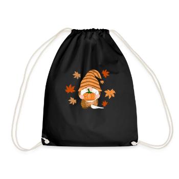 Gnome Feuilles d’automne Amoureux d’automne Mignon - Sac de sport léger - noir - Devant