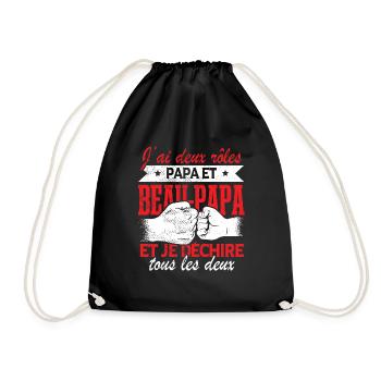 Cadeau Beau-Papa Beau-Père Fête des Pères Famille - Sac de sport léger - noir - Devant