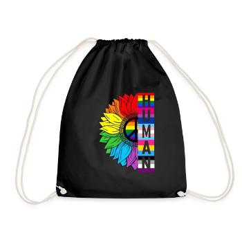 Humain Tournesol Arc-en-ciel Drapeau LGBT Fier Gay Pride - Sac de sport léger - noir - Devant