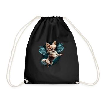 Chihuahua | Ballerine | Ballet | Danse | Fille - Sac de sport léger - noir - Devant