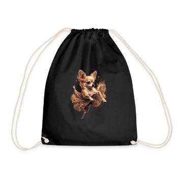 Chihuahua | Ballerina | Ballet | Dance | Dancing | - Turnbeutel - Schwarz - Vorne