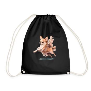 Chihuahua | Ballerina | Ballet | Dance | Dancing | - Turnbeutel - Schwarz - Vorne