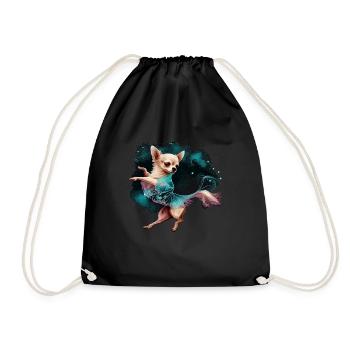 Chihuahua | Ballerina | Ballet | Dance | Dancing | - Turnbeutel - Schwarz - Vorne