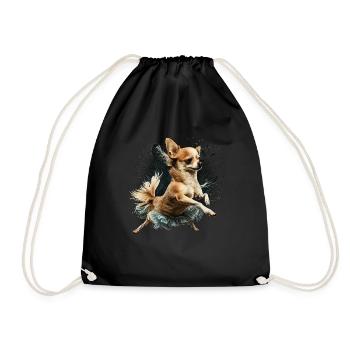 Chihuahua | Ballerina | Ballet | Dance | Dancing | - Turnbeutel - Schwarz - Vorne