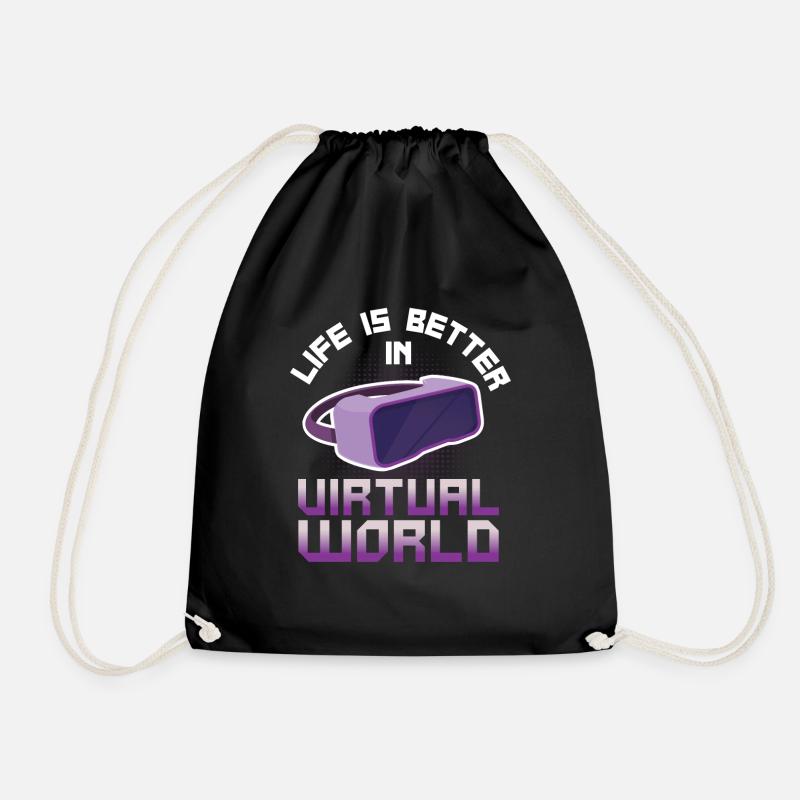 Virtual Reality VR Gift - Drawstring Bag - black