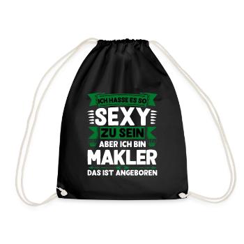 I hate being so sexy I'm a realtor funny - Drawstring Bag - black - Front