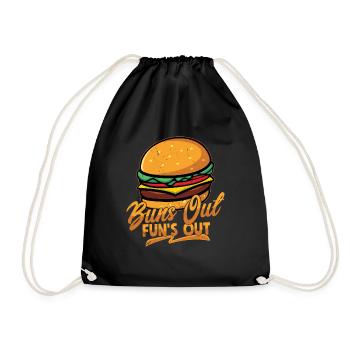Buns Out Fun's Out Hamburger Food Meat Buns - Turnbeutel - Schwarz - Vorne