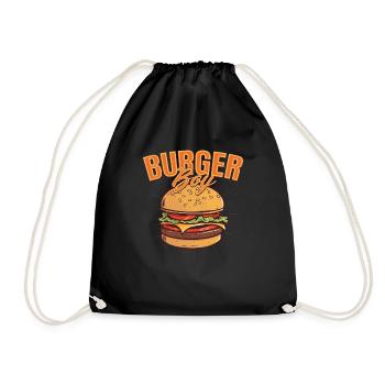 Burger Boy Meat Buns Food Hamburger - Drawstring Bag - black - Front