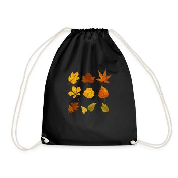 Fall Leaves Oktober Lover Herbst Leave Maple Leaf - Turnbeutel - Schwarz - Vorne