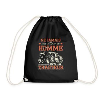 Ne Jamais Sous-Estimer Un Homme Avec Un Tracteur - Sac de sport léger - noir - Devant