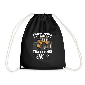 Fermier Humour Tracteur Agriculture - Sac de sport léger - noir - Devant