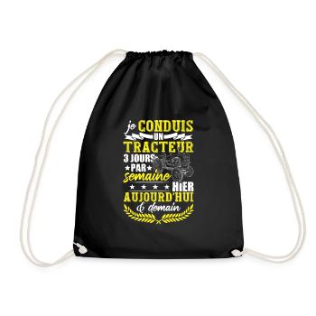 Fermier Paysan Tracteur Dicton Agriculture - Sac de sport léger - noir - Devant