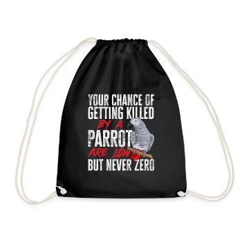Graupapagei African Grey Parrot Papagei - Drawstring Bag - black - Front